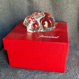 Vintage Baccarat Bunny Rabbit Crystal Glass Clear Figurine France 4” w/Box